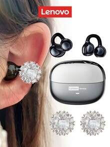 Lenovo 联想 LE302 夹式蓝牙耳机套装，时尚耳挂，开放式环绕立体声，高品质低延迟音乐和游戏定向音频，ENC 降噪，通话清晰，无线耳机，兼容智能手机和电脑 - 查看 17