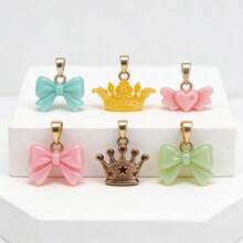 1 pièce Moule en silicone pour patch en résine, moule pour patch de barrette à cheveux avec nœud couronne, convient pour les patchs de coque de téléphone, les pendentifs de bijoux, les pendentifs de porte-clés, les loisirs créatifs DIY - Rose bonbon - Voir 8