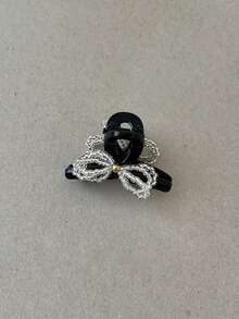 2pcs Women Pearl Beaded Bowknot Hair Clips, Elegant For School, Party, Prom, Daily Wear - Multicolor - View 5