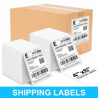 Marklife Nhãn vận chuyển nhiệt 4"x6" inch (100x150mm), giấy nhãn nhiệt tự dính, gấp gọn, dùng cho vận đơn nhanh doanh nghiệp.