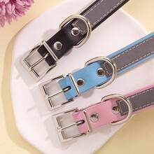 Customized Reflective Pet Collar With Engraved Text, Leather Dog Leash For Small/Medium/Large Dogs, Cat & Dog Neck Strap - Reflective Strip Pet Collar - View 7