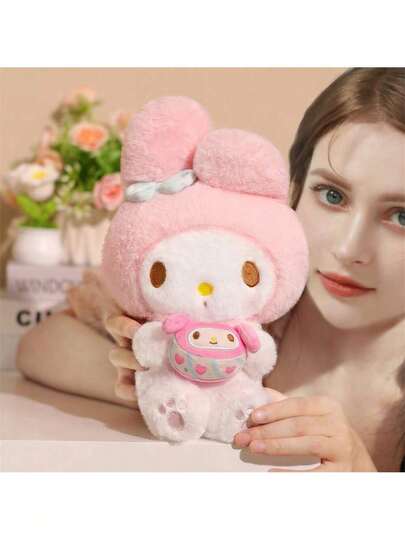 名创优品三丽鸥三明治饼干坐姿毛绒公仔动漫主题美乐蒂毛绒玩具家居卧室沙发摆件可爱节日生日礼物30厘米/11.81英寸