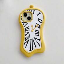 Cute 3D Melting Clock Silicone Phone Case For 17/16/15/14/13/12/11 Pro Max/Plus XS/XR/X/7/8 Series, Dali Inspired Wavy Clock Design, Fun Yellow Protective Cover Anti-Scratch For Men/Women Anti-Drop Anti-Slip Skin-Friendly Material Waterproof Great Gift For Family/Couples/Friends Minimalist & Creative Design Shock-Proof Anti-ShockValentine's Day Gift Giving Cheetah Print Summer Ldeal Holiday Present Custom Phone Case Waterproof Anti-Fall Scratch Resistant Stitch Holiday Limited Edition New Year Special Offer Add A Festive Touch  Case 1 Hot Selling Item 13 Case Genycase Minimalist New Style Holiday Gift - Mixed Colors - View 7