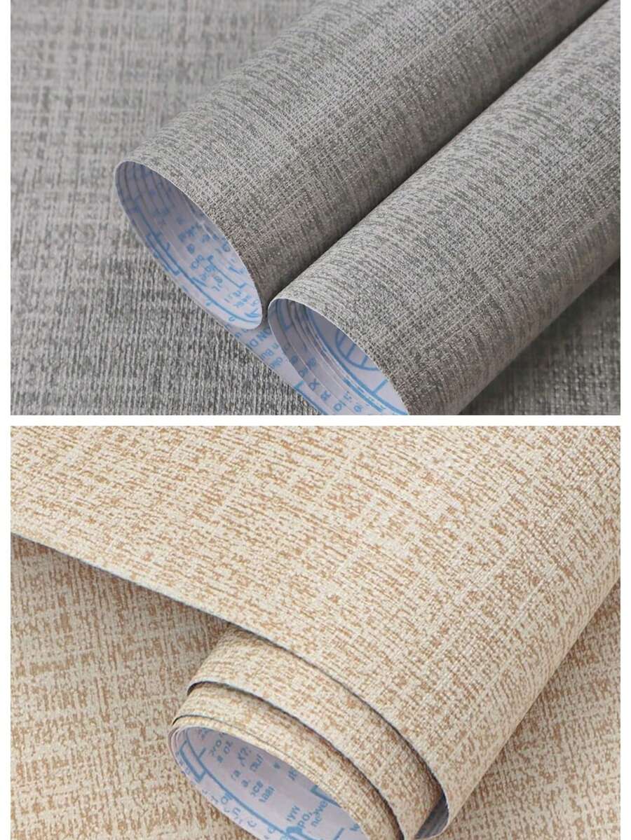 1 Cuộn Giấy Dán Tường Giả Vải Lanh, Màu Xám, Giấy Dán Tường Có Thể Tháo Gỡ Dùng Cho Đồ Nội Thất, Tủ, Phòng Ngủ, Phòng Khách, Giấy Dán Vinyl Chống Thấm Nước và Bền, 17.7inX39.3/118.1/196.8in