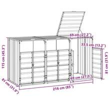 Bin Storage Unit For 3 Bins, Anthracite, 216x81x115 Cm, Steel, Single Bin Storage Unit, Bin Enclosure, Bin Cover - Màu xám đen - Xem 4