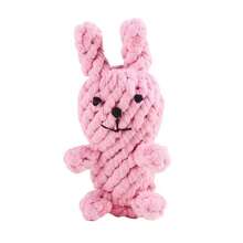 Juguetes de cuerda tejidos a mano y de colores para perros, juguetes de cuerda de animales divertidos, cuerda de zanahoria de dibujos animados, juguetes de peluche de conejo/león/pulpo/elefante/oso, adecuados para entrenamiento, limpieza de dientes y juego interactivo para perros medianos y pequeños - Multicolor - Ver 6