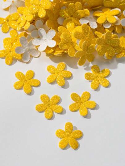 100/200/400片雏菊形桌面花卉装饰，雏菊花片，婚礼、生日、派对装饰用品，鲜花，婴儿派对套装