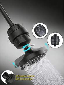 This Fashionable 4-Inch Round High-Pressure Shower Head Provides A Powerful And Luxurious Spray Experience. It Features A Compact Silicone Nozzle And A Detachable Wall-Mounted Shower Head. The Simple Square Design Is Paired With A Durable Plastic Structure And High-Pressure Water-Saving Technology. - Multicolor - View 2