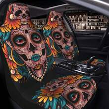 1 cái bọc ghế ô tô đa năng in hình đầu lâu phong cách retro thời trang dành cho nữ. - Đầu lâu đẹp - Xem 1