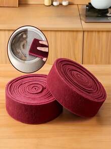 1 Roll Trimmable Cleaning Pad (10cm Wide X 1cm Thick), Corundum Abrasive Cloth Magic Sponge, Thickened Heavy-Duty Magic Cleaning Cloth Brush, Household Cleaning Pad, Kitchen Cleaning Cloth, Dish Cloth, Metal Rust Removal And Pot Cleaning Tool - Multicolor - View 2