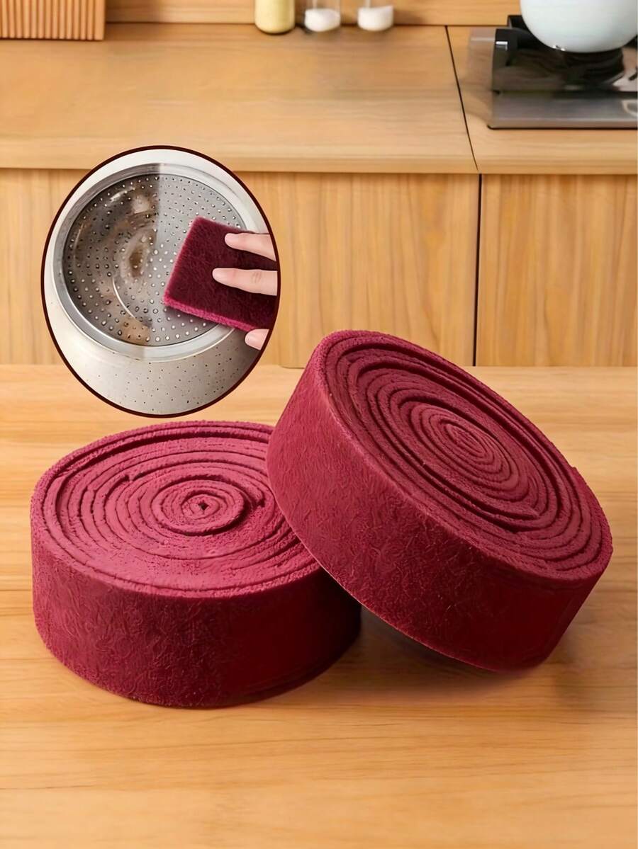 1 Roll Trimmable Cleaning Pad (10cm Wide X 1cm Thick), Corundum Abrasive Cloth Magic Sponge, Thickened Heavy-Duty Magic Cleaning Cloth Brush, Household Cleaning Pad, Kitchen Cleaning Cloth, Dish Cloth, Metal Rust Removal And Pot Cleaning Tool
