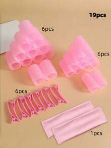19pcs/Set Fluffy Curling Iron Set, Slouchy Styling - Suitable For Women And Girls, Daily Styling. Time-Saving And Effortless - Multicolor - View 21
