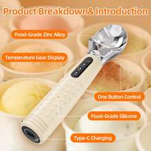 Muỗng múc kem điện có chức năng làm nóng, muỗng múc kem viên, muỗng múc kem điện có chức năng làm nóng, chất liệu có 3 mức nhiệt độ điều chỉnh được, khởi động chỉ bằng một nút bấm, dụng cụ thiết yếu cho mùa hè khi múc kem. - Nhiều màu - Xem 3