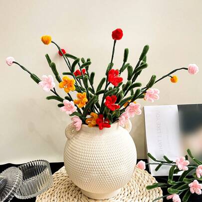 1支优雅多色可选花枝，仿真花，时尚人造植物，母亲节礼物，人造花束，花瓶，填充物，适用于婚礼装饰、节日家居装饰、房间桌面装饰