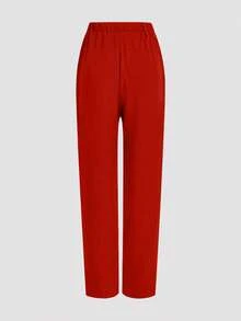 cimmuovere 2pcs Women Cartoon Pocket Top And Pants Scrubs Set, Nurse Uniform, Workwear For Dentist, Healthcare, Pet Hospital, Laboratory, XS To Plus Size Red - Red - View 10