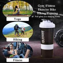 Water Bottle, 1 Pcs 500ml Protein Shaker Bottle, Workout Water Bottle With Storage Powder Shake Cup - Green - View 6