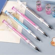 Set de 2/3/5 piezas de bolígrafos de gel aleatorios con jeringa, bolígrafos de firma de alivio del estrés novedosos, adecuados para enfermeras, médicos y estudiantes, regreso a la escuela - Bolígrafo creativo - Ver 6