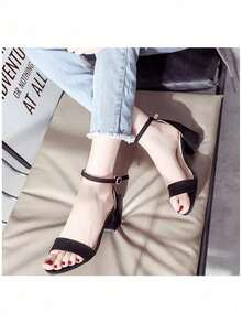 Sandalias De Tacón Bloque Para Dama - Negro - Ver 6