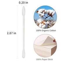 Cleaning Swabs Precision Pointed - 400 Count Pointy Organic Cotton Buds Double Side Tightly Wrapped Cotton Tips Paper Stick Soft Gentle Lint-Free Cruelty-Free Pointy And Round E - 400 Count - View 8