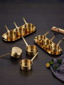 Bộ chén đựng nước chấm bằng thép không gỉ có tay cầm, thích hợp đựng tương cà, gia vị, nước tương, giấm, bơ, v.v. - Nhiều màu - Xem 6