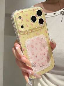 Ốp lưng điện thoại bóng bẩy họa tiết hoa mùa xuân dễ thương, tương thích với iPhone 17 Pro Max, 17 Pro, 17, 16 Pro Max, 16 Pro, 15 Pro Max, 15 Pro Max, 15 Pro, 15. Thiết kế thẩm mỹ, bảo vệ ống kính, chống sốc. - Màu vàng - Xem 4