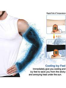 4 chiếc/1 cặp ống tay nén thoáng khí chống tia UV, phù hợp cho nam, nữ và thanh thiếu niên, ngăn ngừa cháy nắng, chỉ số chống nắng UPF 50. - A - Xem 7