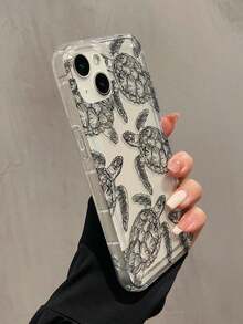 1 pieza Funda de teléfono a prueba de golpes con cubierta completa de TPU con estampado de medusa y plumas, compatible con Apple 16, 15, 14, 13, 12, 11 Pro Max y Series, resistente al agua y a los arañazos - Estilo 5 (1 pieza) - Ver 4