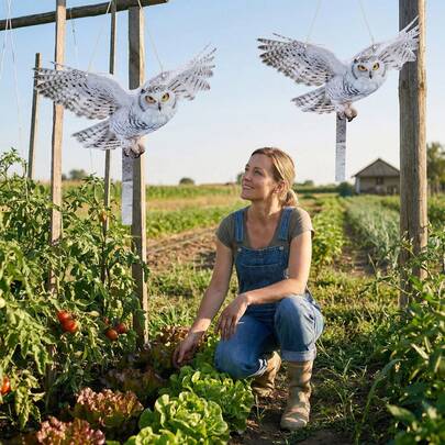 Waterproof Bird Repellent Device, Durable Pest Control, Hanging Realistic Bird Decoy, Wind Chime Style Bird Repeller With Reflective Strips And Bells, Suitable For Yard