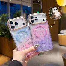 Suitable For 17 Pro Max, Dazzling Glitter Magnetic Phone Case, 16 Fairy-Like High-End Feel, 15 Protective Cover - Cherry Blossom Pink - View 3