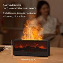 3D Flame Aroma Diffuser, Color Ambient Lighting With Remote Control, Ultrasonic Aromatherapy Humidifier, Suitable For Office, Bedroom, Holiday Gift, Power: 5W - 迷你款 - 查看 2