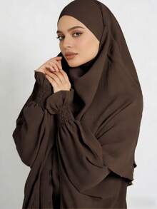 两件套女士祈祷服套装，长袖宽松长袍，祈祷头巾，适合节日、海滩、度假等场合。 - 彩色 - 查看 6