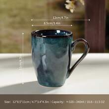 1pc Vintage Ceramic Mug With Unique Kiln-Fired Glaze Pattern, Retro Luxury Design, Suitable For Daily Use, Cafes, Parties, Mother's Day Gift, Microwave/Oven/Dishwasher - Multicolor - View 12
