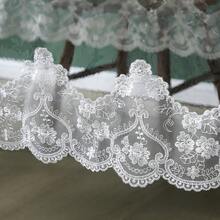 1件白色蕾絲飾邊透明PVC桌布，防水防油桌布，優雅花卉蕾絲餐桌保護墊，適用於餐廳、廚房、居家裝飾 - 白色 - 查看 7