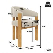 Dining Chairs - Beige + Natural + Flannelette + Metal + Set Of 2-1 - View 4