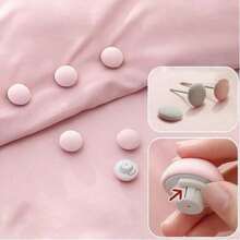 16Pcs Mushroom Head Duvet Clips Set, Premium Anti-Slip Quilt Fixing Clips With Integrated Fastening Pins, Durable Wear-Resistant Bedding Holding Accessories, Ergonomic Mushroom Head Design Firm Grip No Shifting No Slipping, Multi-Purpose Practical Fastener Clips For Duvet Quilt Comforter Mattress Cushion Pillow Curtain Bed Linen, Random Mixed Shades Of Gray White Blue Pink Classic Neutral Tones, Widely Suitable For Home Bedroom Apartment Rental House Dormitory Guest Room Hotel Bedding Arrangement, Essential Household Organizer Supplies For Housewives Renters Students Dorm Residents Family Daily Bedding Management - Baby Pink - View 1