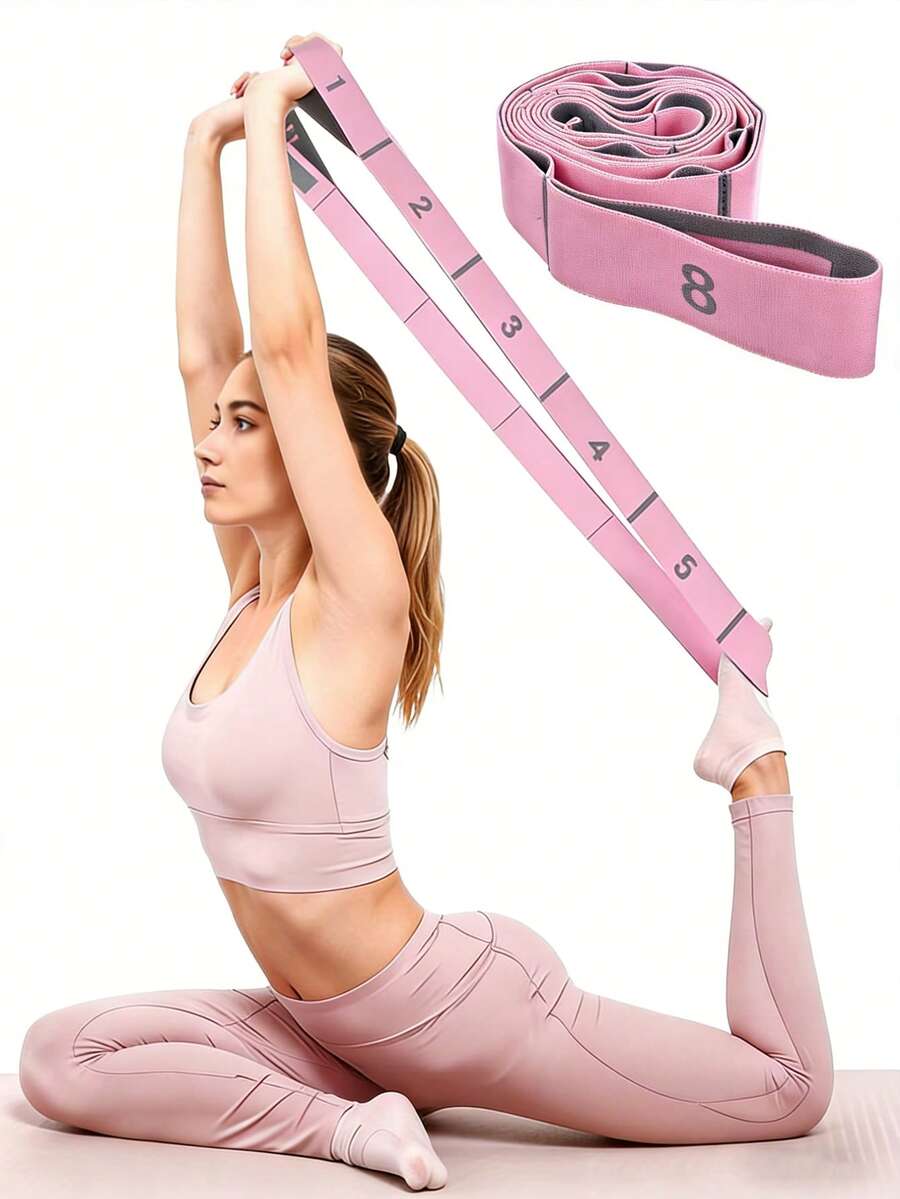 1条装，瑜伽阻力带，普拉提拉伸带，便携式分段可调节数码阻力带，舞蹈拉伸阻力带，多功能瑜伽普拉提阻力带，多环可调节运动带 - 彩色 - 查看 1