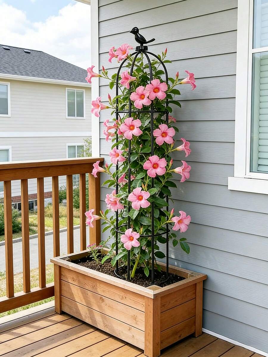 2/3/4 Tier Decorative Garden Trellis, Plant Climbing Support Cage Suitable For Vines, Flowers, Potted Plants, Vegetables, Tomatoes, Beans, Cucumbers, Outdoor Patio Garden Decor, Floral Climbing Rack - Plant Climbing Frame - View 1