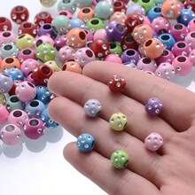 5/10/15Pcs8mmCandy Color Mixed Round Spacer Beads Shiny Imitation Crystal Acrylic Beads Jewelry Making Materials DIY Craft Beads - Multicolor - View 9