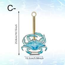 1/5 hộp đựng khăn giấy bằng gỗ hình động vật biển, có thể tháo rời. Họa tiết cua xanh, vỏ sò, sao biển, rùa biển và cá ngựa. Trang trí nhà cửa theo phong cách bãi biển ven biển, thích hợp để đựng đồ trên quầy bếp. - Nhiều màu - Xem 13