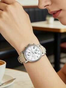 Fossil Đồng hồ nữ quartz mặt trắng 30mm bằng thép không gỉ - Thiết kế tối giản, sang trọng, chống nước ES3811 - trắng - Xem 4