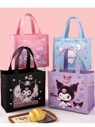 SANRIO 1个卡通保温午餐袋，大容量便携手提便当盒袋，学生保温食品储存手提袋，适用于学校日常野餐户外活动