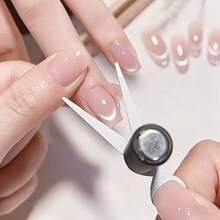 4pcs Y-Shaped Cute Cat Eye Nail Art Stencils, Elegant Heart-Shaped Cat Eye Nail Shaping Accessories Tool Set, Nail Art Styling Tools, Nail Salon Decor - Silver - View 10