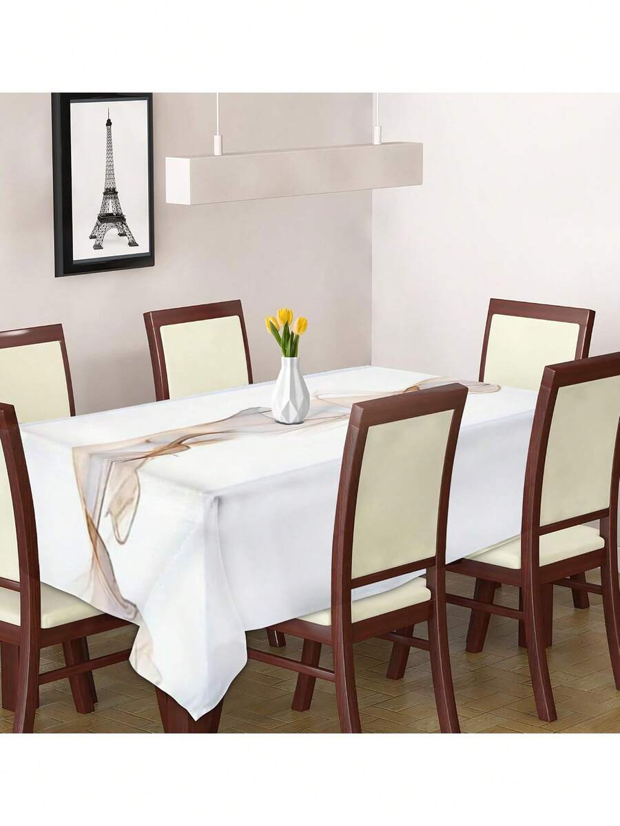 1 pièce Nappe rectangulaire, 100% polyester, convient pour la salle à manger, le bureau, le bureau, la décoration de la maison, la cuisine, le pique-nique, le cadeau - Multicolore - Voir 1