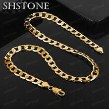 Special Offer 18K Gold Plated Necklaces 925 Stamp Silver Color Classic 8MM Sideways Chain For Men Woman Fine Jewelrys Wedding Party - Gold - View 1