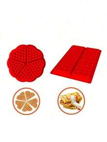 1pc Silicone Square 4-Cavity Waffle Mold, Silicone Waffle Baking Mold Suitable For Waffles, Cakes, Chocolates, Handmade Soaps - Multicolor - View 6