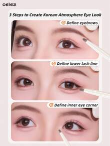 1 Cọ trang điểm chi tiết cao cấp, cán thẳng, lông siêu mỏng với hiệu ứng lấp lánh, cọ đa năng mềm mại, thân thiện với da, dùng để kẻ lông mày, tán phấn mắt và chải chuốt. - trắng - Xem 3