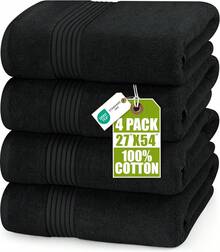 Utopia Towels Luxurious Bath Towels Set, 27 X 54 Inches 100% Ring Spun Cotton, 4 Pack, Beige - 黑色 - 查看 1