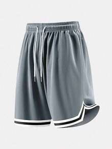 Plus Size Men's Outdoor Basketball Shorts, Suitable For Daily Commute, Fitness And Sports - Grey - View 2