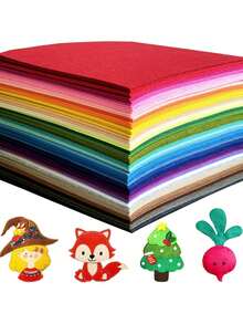 66 miếng - Hình vuông nỉ thủ công 8"x12", nhiều màu sắc để lựa chọn, thích hợp cho các dự án thủ công DIY, cắt, may, tạo hình và trang trí nhà cửa. - Nhiều màu - Xem 2