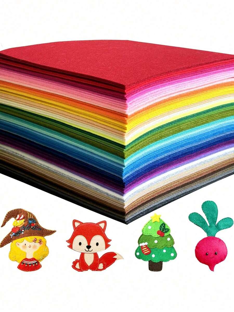 66 miếng - Hình vuông nỉ thủ công 8"x12", nhiều màu sắc để lựa chọn, thích hợp cho các dự án thủ công DIY, cắt, may, tạo hình và trang trí nhà cửa.
